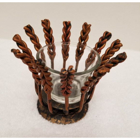 Copper look twisted small candle holder Item#253 - Picture 11 of 13